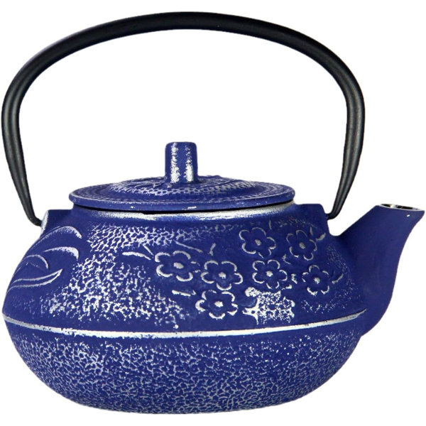 Red Barrel Studio® Cast Iron Teapot,with Stainless Steel Infuser for